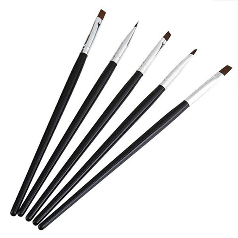 5 pièces Nail Art brosse ensemble dégradé acrylique ongles UV Gel constructeur dessin peinture stylo manucure outil