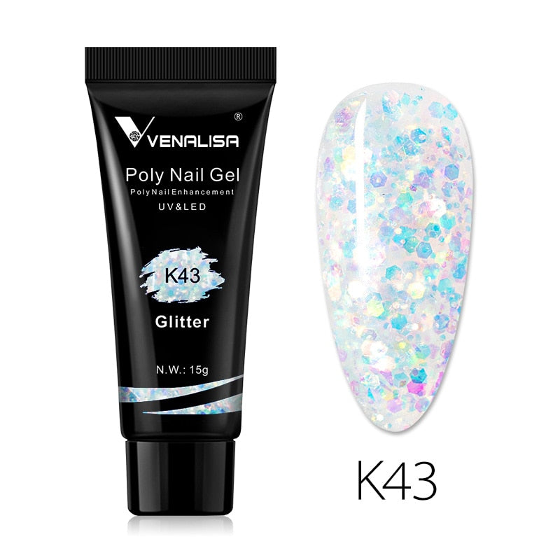 Venalisa New Arrival Poly Nail Gel 15g Acrylic Gel with Nail Tips Nail Polish Extension Nail Art Clear Camouflage Gel