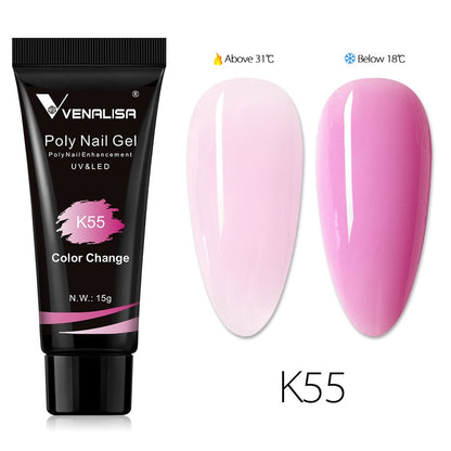 Venalisa New Arrival Poly Nail Gel 15g Acrylic Gel with Nail Tips Nail Polish Extension Nail Art Clear Camouflage Gel