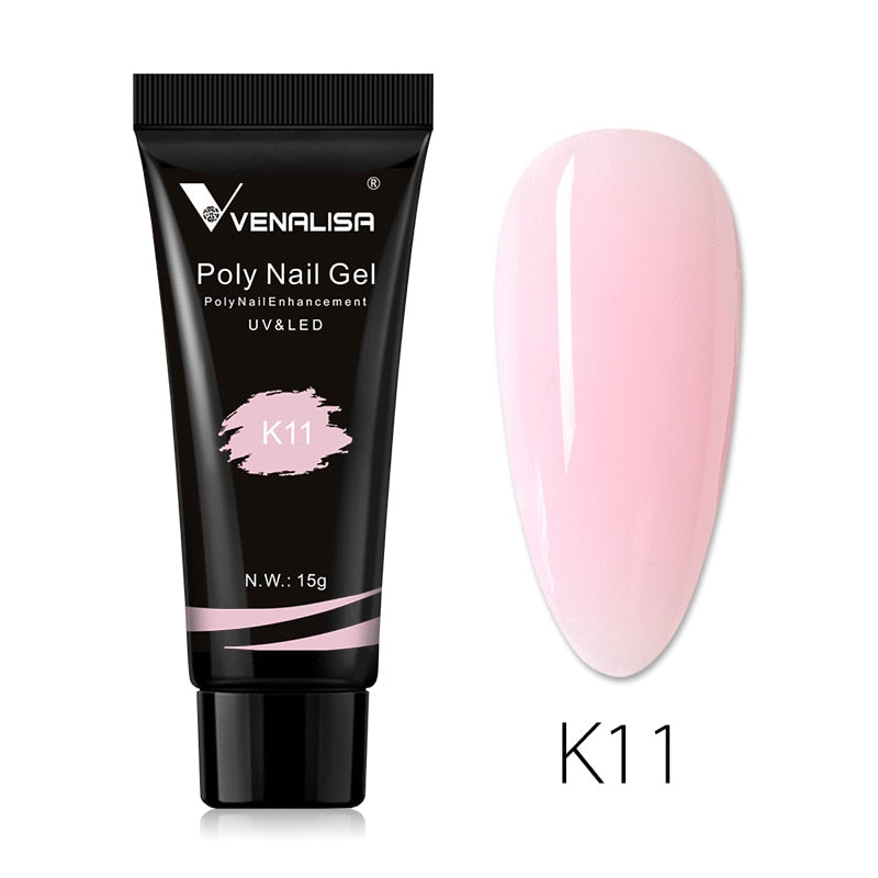 Venalisa New Arrival Poly Nail Gel 15g Acrylic Gel with Nail Tips Nail Polish Extension Nail Art Clear Camouflage Gel