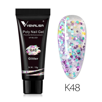 Venalisa New Arrival Poly Nail Gel 15g Acrylic Gel with Nail Tips Nail Polish Extension Nail Art Clear Camouflage Gel