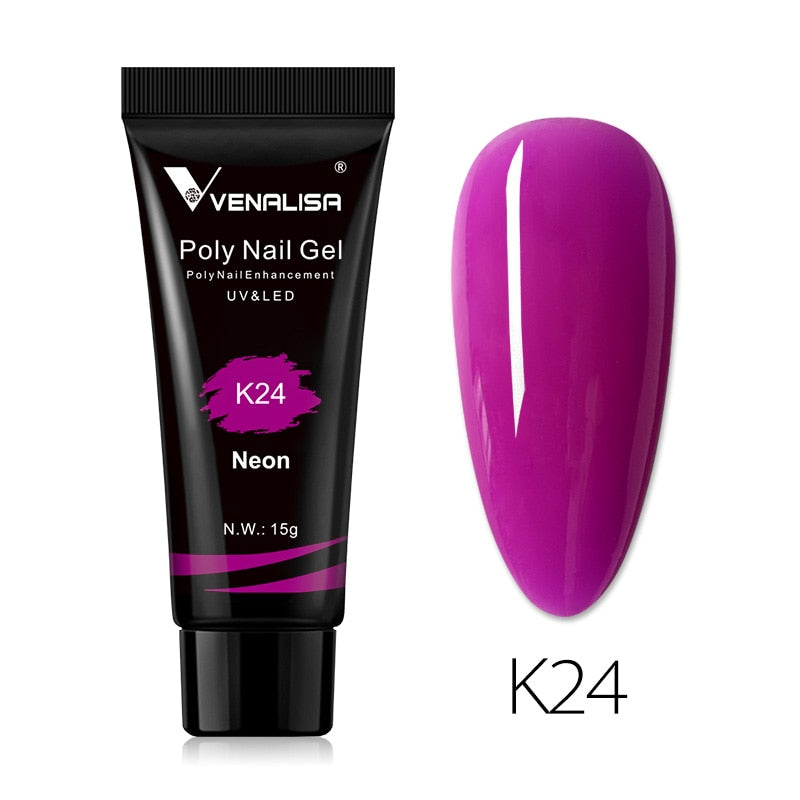 Venalisa New Arrival Poly Nail Gel 15g Acrylic Gel with Nail Tips Nail Polish Extension Nail Art Clear Camouflage Gel