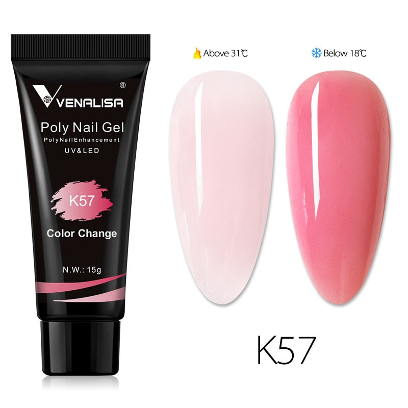 Venalisa New Arrival Poly Nail Gel 15g Acrylic Gel with Nail Tips Nail Polish Extension Nail Art Clear Camouflage Gel