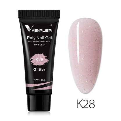 Venalisa New Arrival Poly Nail Gel 15g Acrylic Gel with Nail Tips Nail Polish Extension Nail Art Clear Camouflage Gel