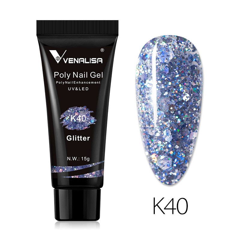 Venalisa New Arrival Poly Nail Gel 15g Acrylic Gel with Nail Tips Nail Polish Extension Nail Art Clear Camouflage Gel