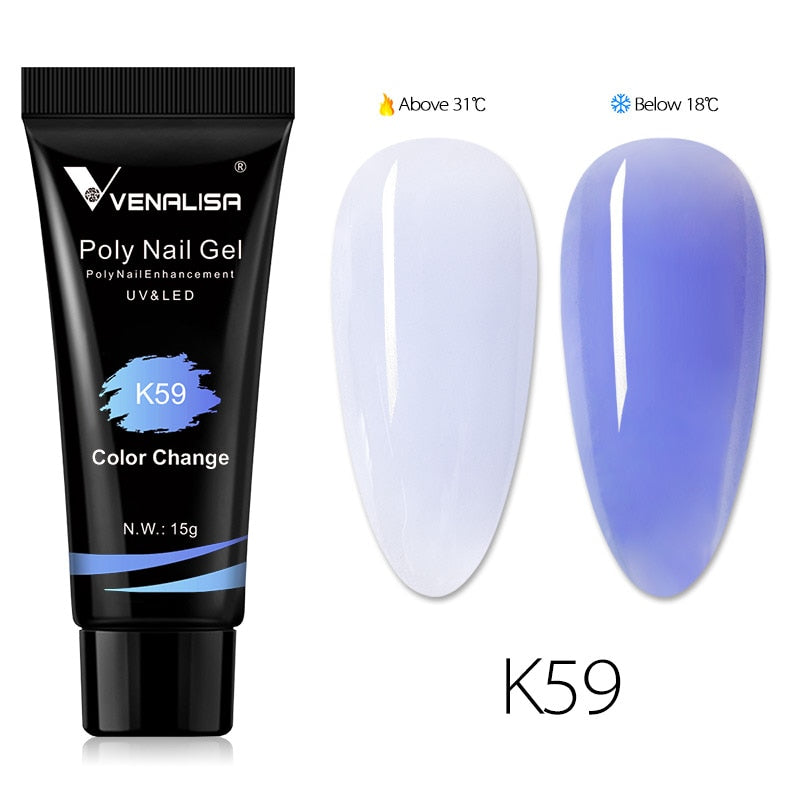 Venalisa New Arrival Poly Nail Gel 15g Acrylic Gel with Nail Tips Nail Polish Extension Nail Art Clear Camouflage Gel