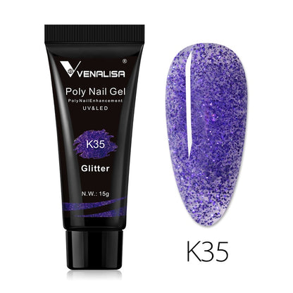Venalisa New Arrival Poly Nail Gel 15g Acrylic Gel with Nail Tips Nail Polish Extension Nail Art Clear Camouflage Gel