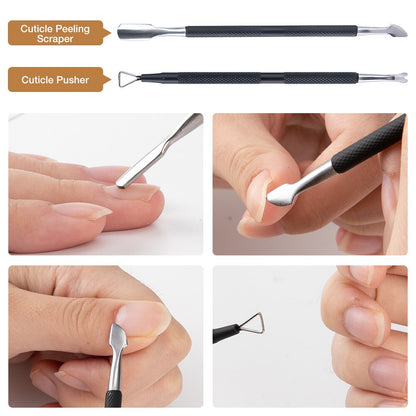 3Pcs Nail Cuticle Nipper Scissors Set Stainless Steel Rainbow Manicure Clipper Dead Skin Remover Scissor Plier Pusher Tool