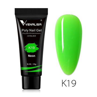 Venalisa New Arrival Poly Nail Gel 15g Acrylic Gel with Nail Tips Nail Polish Extension Nail Art Clear Camouflage Gel