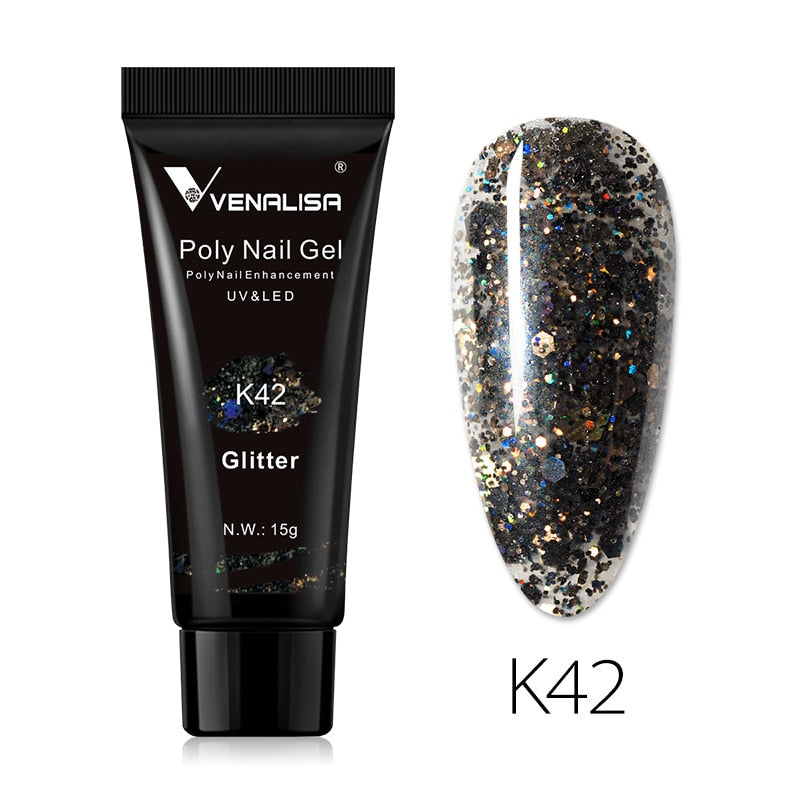 Venalisa New Arrival Poly Nail Gel 15g Acrylic Gel with Nail Tips Nail Polish Extension Nail Art Clear Camouflage Gel