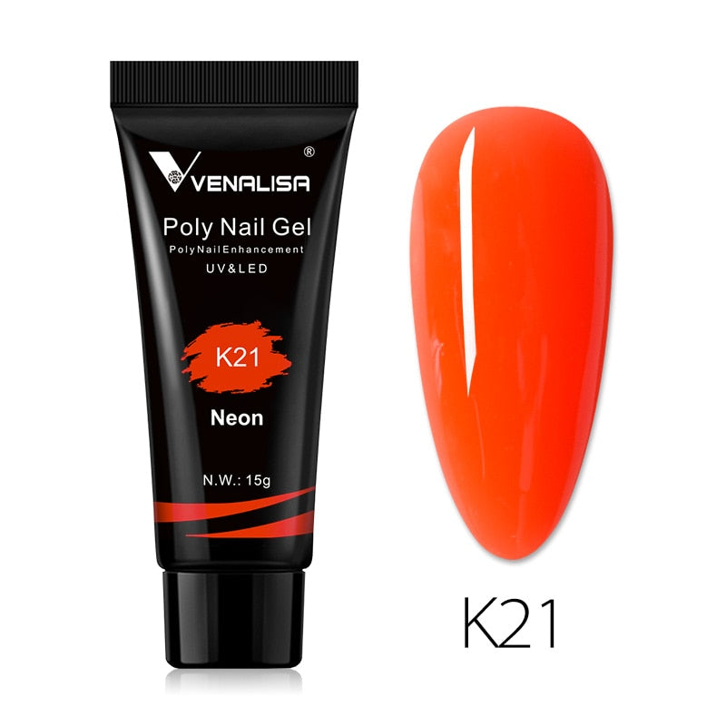 Venalisa New Arrival Poly Nail Gel 15g Acrylic Gel with Nail Tips Nail Polish Extension Nail Art Clear Camouflage Gel