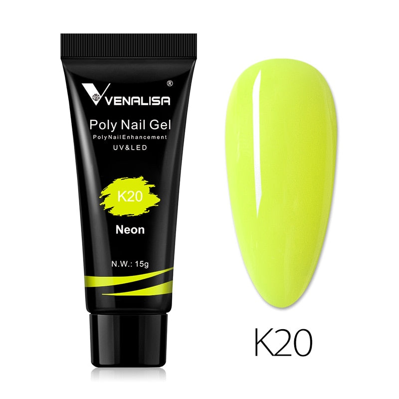 Venalisa New Arrival Poly Nail Gel 15g Acrylic Gel with Nail Tips Nail Polish Extension Nail Art Clear Camouflage Gel