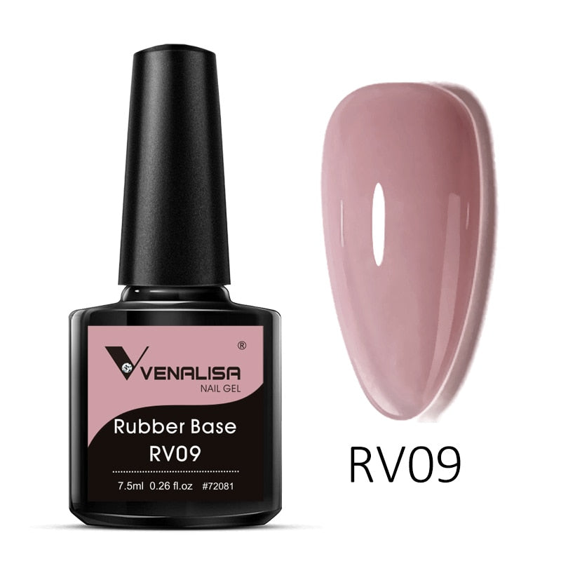 VENALISA Color Rubber Base Coat Jelly Color Semi Transparent Nail Gel Polish 7,5ml Gellack Great Coverage Beauty Nail Manicure