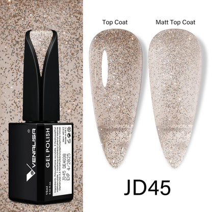 Venalisa 15ml Gel Polish Jelly Color Manicure New Formula Matt Top Coat Luxury Soak Off UV LED Colorful Nail Gel Lacquer