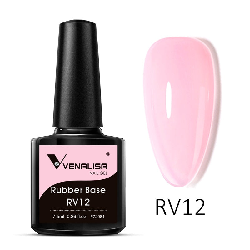 VENALISA Color Rubber Base Coat Jelly Color Semi Transparent Nail Gel Polish 7,5ml Gellack Great Coverage Beauty Nail Manicure