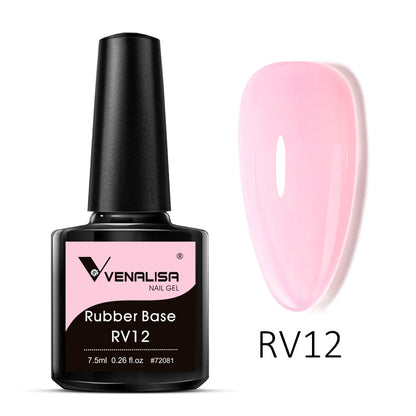 VENALISA Color Rubber Base Coat Jelly Color Semi Transparent Nail Gel Polish 7,5ml Gellack Great Coverage Beauty Nail Manicure