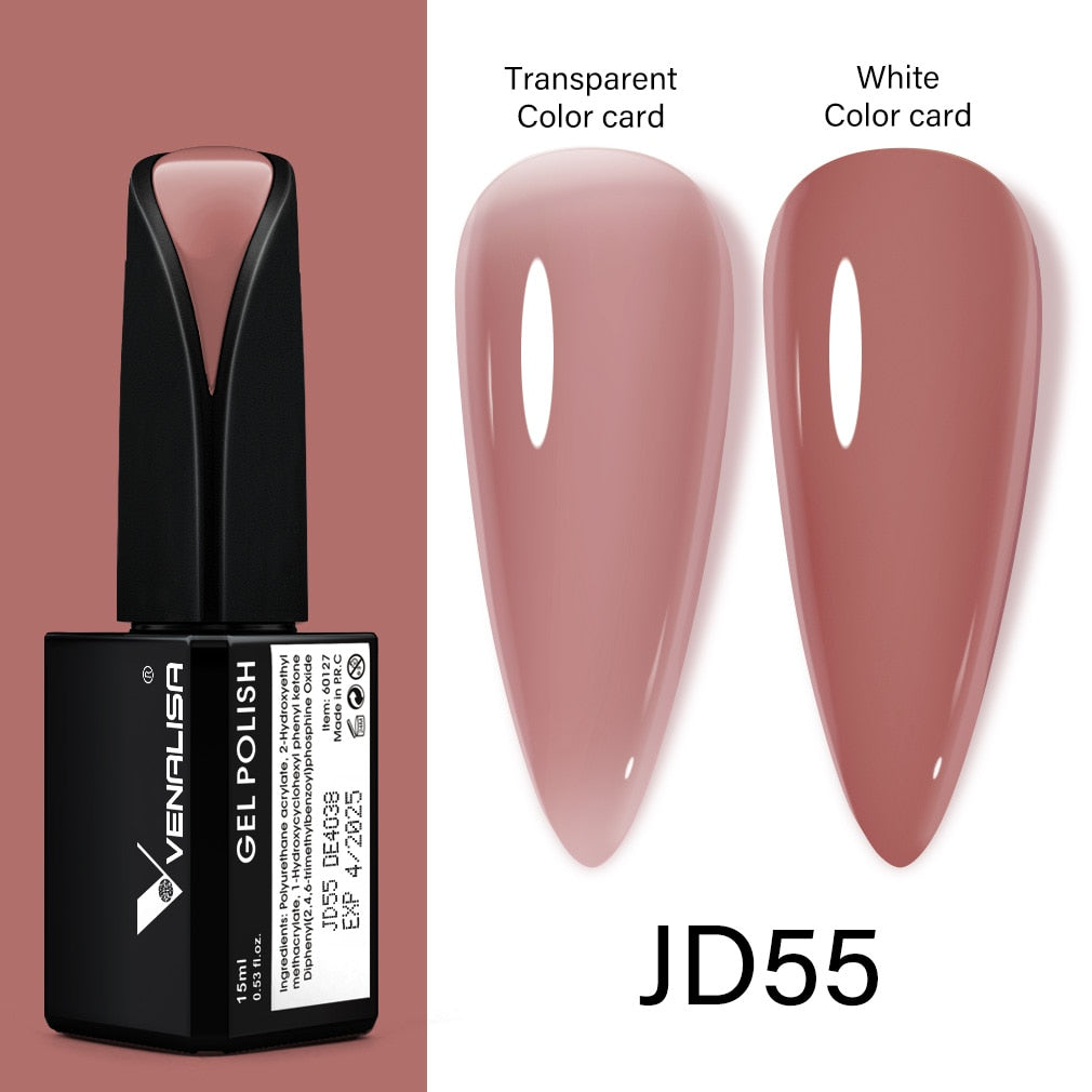 Venalisa 15ml Gel Polish Jelly Color Manicure New Formula Matt Top Coat Luxury Soak Off UV LED Colorful Nail Gel Lacquer