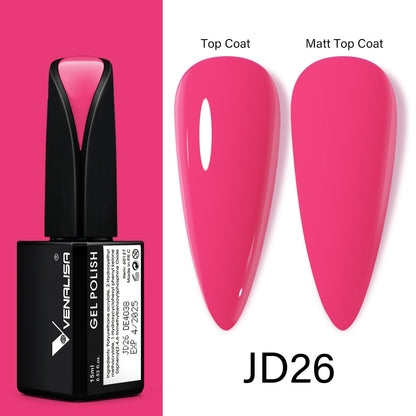 Venalisa 15ml Gel Polish Jelly Color Manicure New Formula Matt Top Coat Luxury Soak Off UV LED Colorful Nail Gel Lacquer