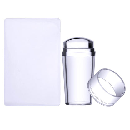 New 2022 Clear Jelly Silicone Nail Stamper Set with Scraper Nail Art Stamping Tool Set for DIY Nail Stamping Manicure Nail Tools