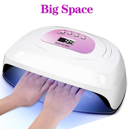 SUN X8 Max Upgrade Lamp For Drying Nails Powerful 220W 57LED UV Lamp Large Space Nail Lamp Professional Quick Dry Nail Dryer