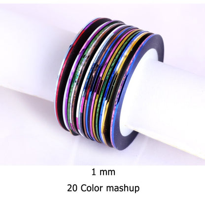 30pcs Nail Art Striping Stickers Tape Metallic Yarn Line 3D Nail Decals Rolls Design DIY Manicure Foil Decoration Accessories