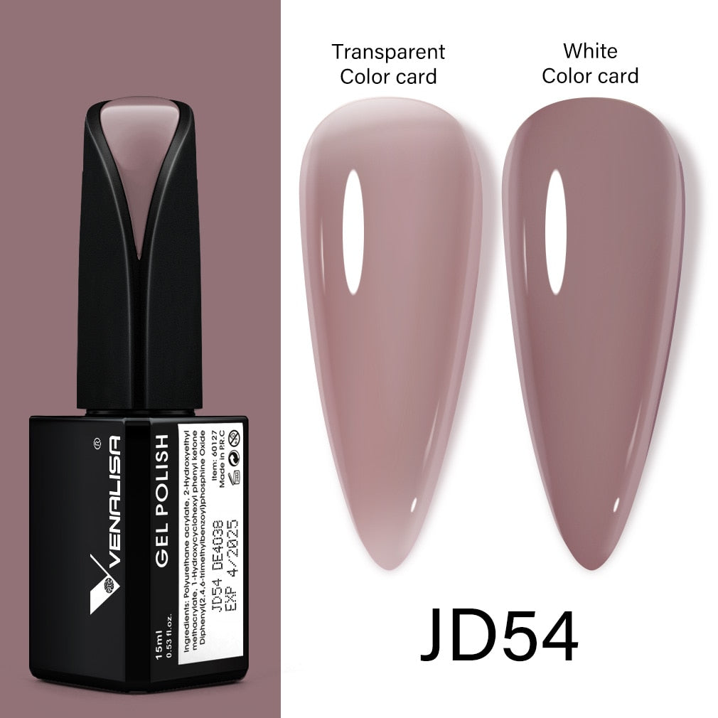 Venalisa 15ml Gel Polish Jelly Color Manicure New Formula Matt Top Coat Luxury Soak Off UV LED Colorful Nail Gel Lacquer