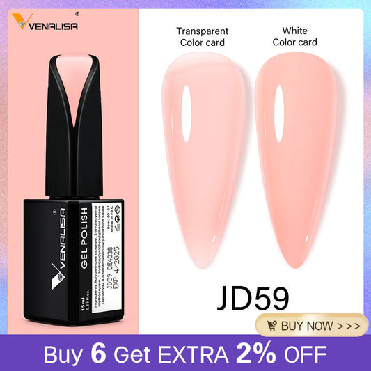 Venalisa 15ml Gel Polish Jelly Color Manicure New Formula Matt Top Coat Luxury Soak Off UV LED Colorful Nail Gel Lacquer