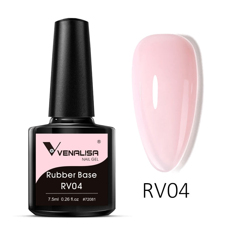VENALISA Color Rubber Base Coat Jelly Color Semi Transparent Nail Gel Polish 7,5ml Gellack Great Coverage Beauty Nail Manicure