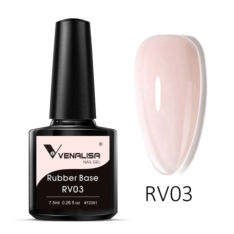 VENALISA Color Rubber Base Coat Jelly Color Semi Transparent Nail Gel Polish 7,5ml Gellack Great Coverage Beauty Nail Manicure