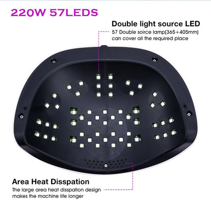 SUN X8 Max Upgrade Lamp For Drying Nails Powerful 220W 57LED UV Lamp Large Space Nail Lamp Professional Quick Dry Nail Dryer