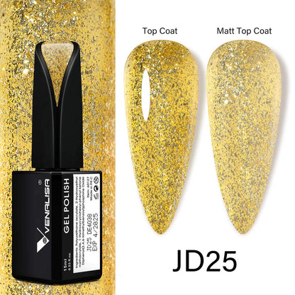 Venalisa 15ml Gel Polish Jelly Color Manicure New Formula Matt Top Coat Luxury Soak Off UV LED Colorful Nail Gel Lacquer