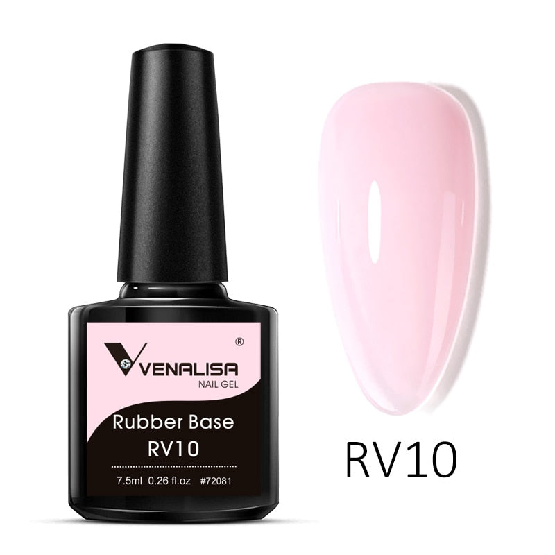 VENALISA Color Rubber Base Coat Jelly Color Semi Transparent Nail Gel Polish 7,5ml Gellack Great Coverage Beauty Nail Manicure