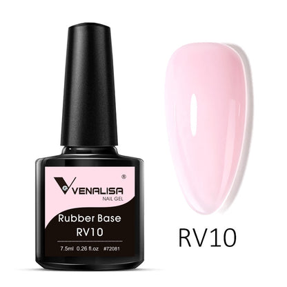 VENALISA Color Rubber Base Coat Jelly Color Semi Transparent Nail Gel Polish 7,5ml Gellack Great Coverage Beauty Nail Manicure