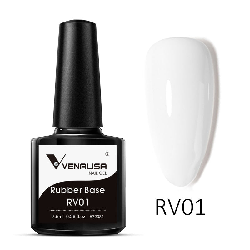 VENALISA Color Rubber Base Coat Jelly Color Semi Transparent Nail Gel Polish 7,5ml Gellack Great Coverage Beauty Nail Manicure