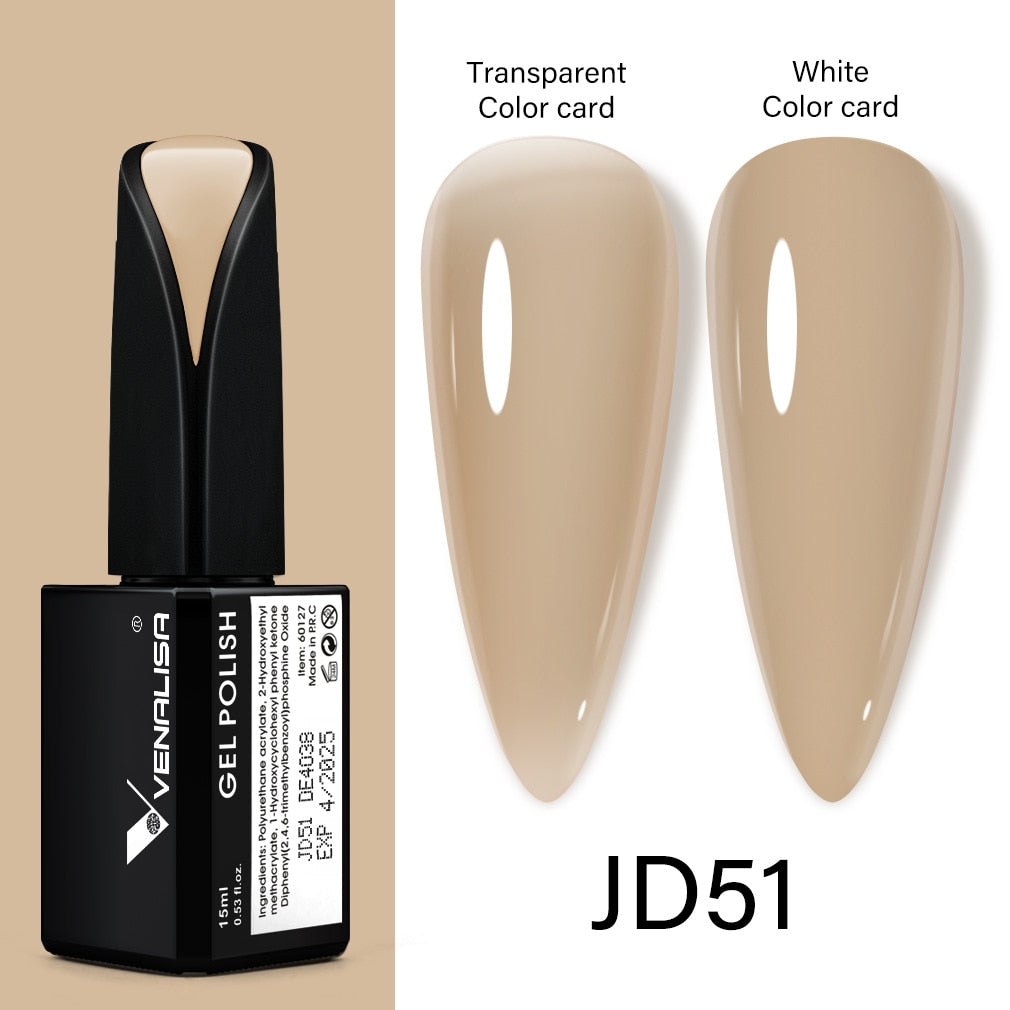 Venalisa 15ml Gel Polish Jelly Color Manicure New Formula Matt Top Coat Luxury Soak Off UV LED Colorful Nail Gel Lacquer