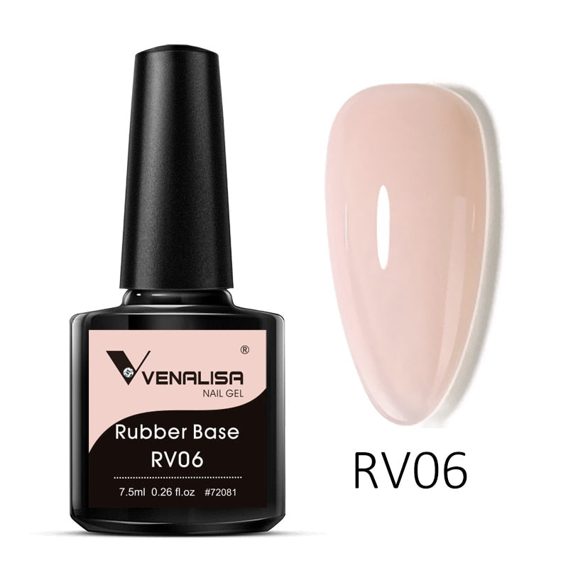 VENALISA Color Rubber Base Coat Jelly Color Semi Transparent Nail Gel Polish 7,5ml Gellack Great Coverage Beauty Nail Manicure