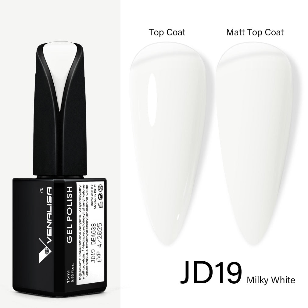 Venalisa 15ml Gel Polish Jelly Color Manicure New Formula Matt Top Coat Luxury Soak Off UV LED Colorful Nail Gel Lacquer