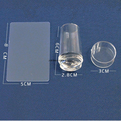 New 2022 Clear Jelly Silicone Nail Stamper Set with Scraper Nail Art Stamping Tool Set for DIY Nail Stamping Manicure Nail Tools