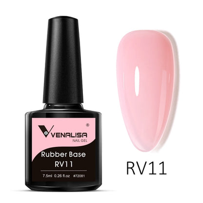 VENALISA Color Rubber Base Coat Jelly Color Semi Transparent Nail Gel Polish 7,5ml Gellack Great Coverage Beauty Nail Manicure