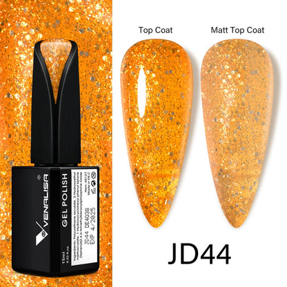 Venalisa 15ml Gel Polish Jelly Color Manicure New Formula Matt Top Coat Luxury Soak Off UV LED Colorful Nail Gel Lacquer