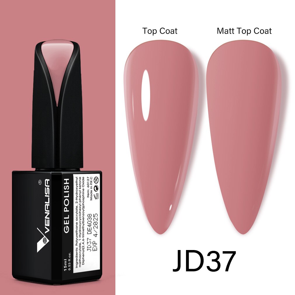 Venalisa 15ml Gel Polish Jelly Color Manicure New Formula Matt Top Coat Luxury Soak Off UV LED Colorful Nail Gel Lacquer