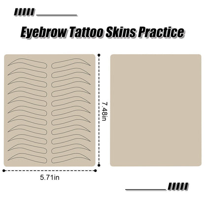3/5/10/15/20PCS Eyebrow Tattoo Skin Latex Practice Microblading Practice Skin Tattoo Skin Practice Sheet Special Eyebrow Designs