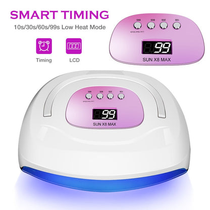 SUN X8 Max Upgrade Lamp For Drying Nails Powerful 220W 57LED UV Lamp Large Space Nail Lamp Professional Quick Dry Nail Dryer