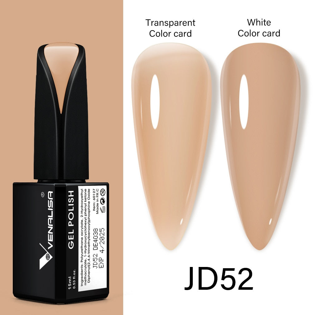 Venalisa 15ml Gel Polish Jelly Color Manicure New Formula Matt Top Coat Luxury Soak Off UV LED Colorful Nail Gel Lacquer