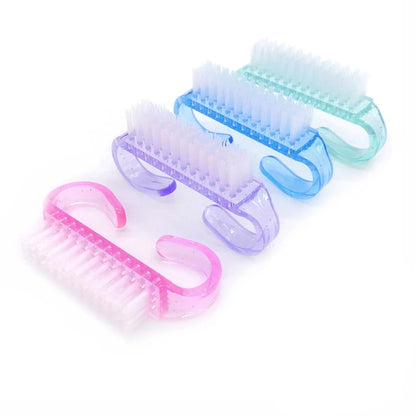 10 Pcs/Lot Acrylic Nail Brush 4 Color Nail Art Manicure Pedicure Soft Remove Dust Plastic Cleaning Nail Brushes File Tools Set