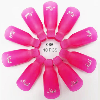 10PCS Gel Remover Wraps Plastic Nail Polish Remover Clip Nail Art Soak Off Cap Nail Degreaser Cleaner Tips For Fingers Tools