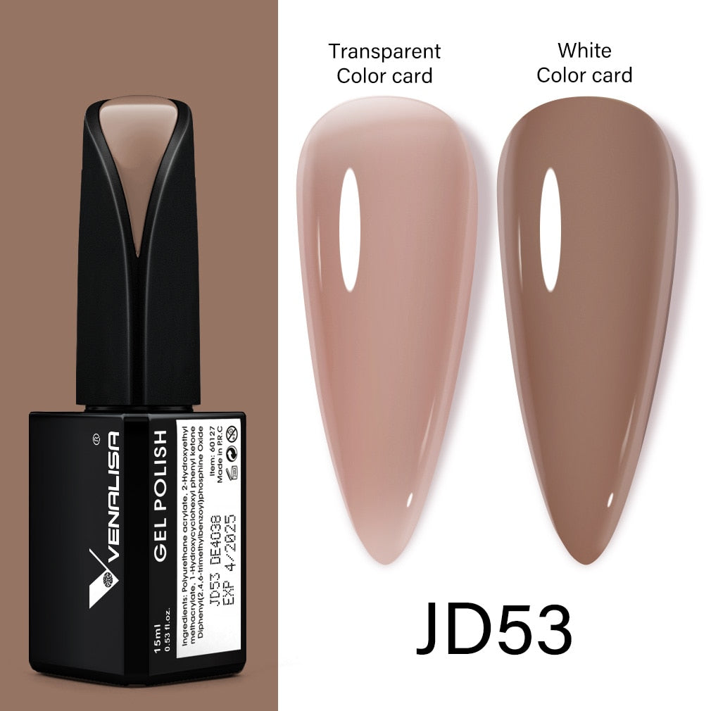 Venalisa 15ml Gel Polish Jelly Color Manicure New Formula Matt Top Coat Luxury Soak Off UV LED Colorful Nail Gel Lacquer