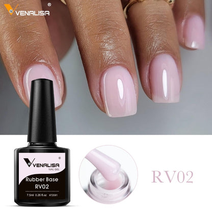 VENALISA Color Rubber Base Coat Jelly Color Semi Transparent Nail Gel Polish 7,5ml Gellack Great Coverage Beauty Nail Manicure